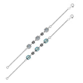 AB-9007-BT Sterling Silver Bracelet With Blue Topaz Q. Jewelry Bali Designs Inc